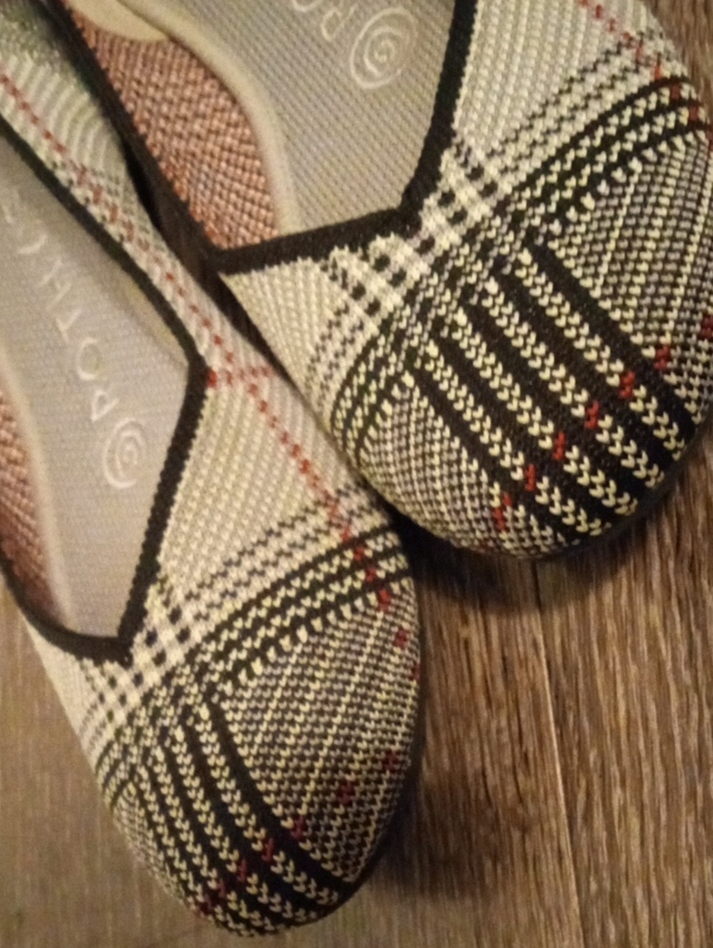Rothy's Beige and Glen Plaid Knit Ballet Flats - Picture 4 of 9